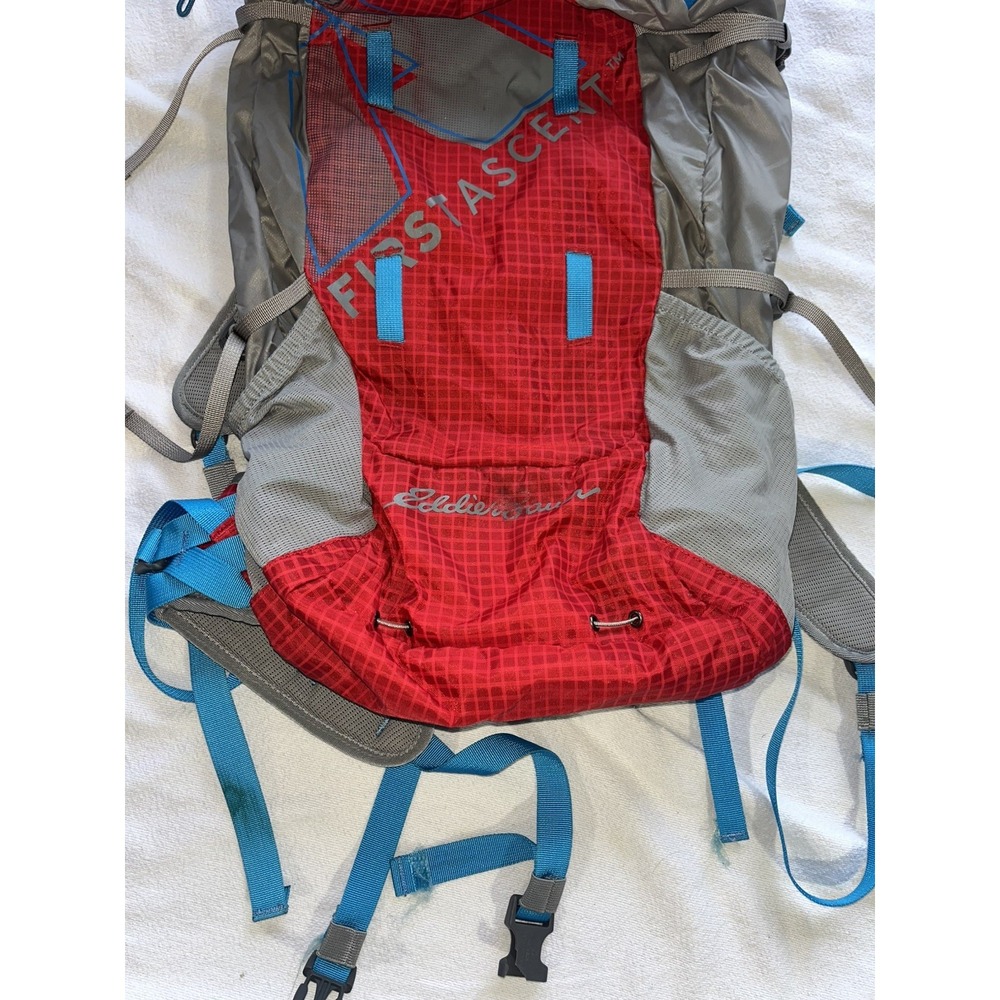 First Ascent Bacon 2.0 Summit Backpack Day Pack Eddie Bauer Red Gray Pre Owned